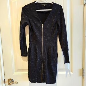 Dynamite Black Front Zip-Up Dress